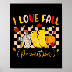 Ik hou van valpreventie sokken Thanksgiving herfst Poster