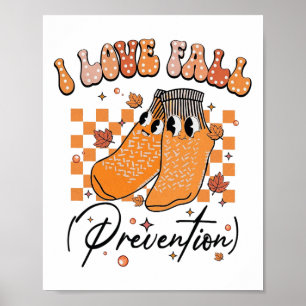 Ik hou van valpreventie Thanksgiving val fysiother Poster