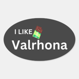Ik hou van valrhona ovale sticker