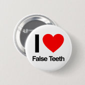 ik hou van valse tanden ronde button 5,7 cm (Voorkant /achterkant)