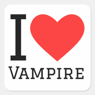 Ik hou van vampier vierkante sticker