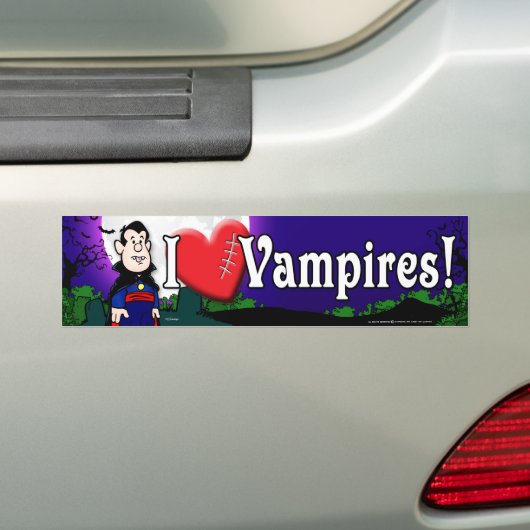 Ik hou van Vampiers Bumpersticker (Op auto)