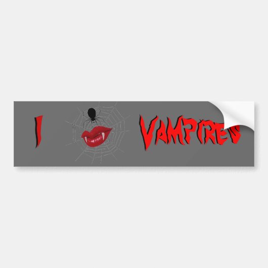 Ik hou van vampiers bumpersticker (Voorkant)