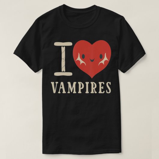 ik hou van vampiers t-shirt (Design voorkant)