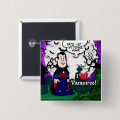 Ik hou van Vampiers Vierkante Button 5,1 Cm (Voorkant /achterkant)