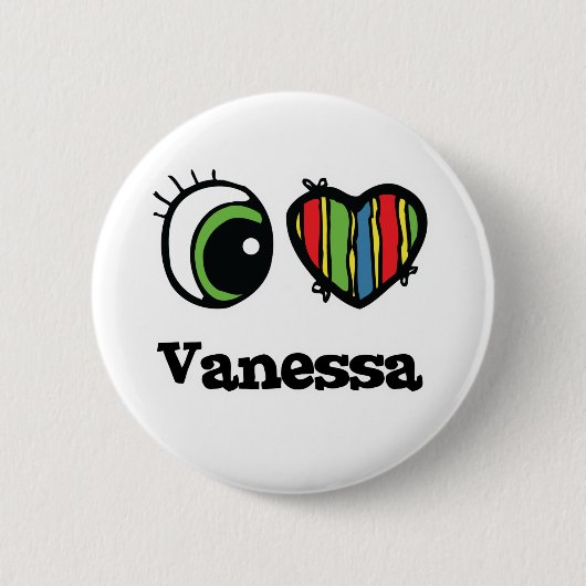 Ik hou van Vanessa Ronde Button 5,7 Cm (Voorkant)