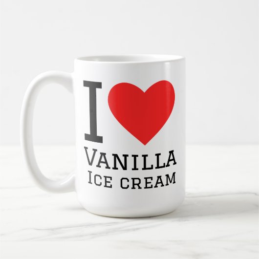 Ik hou van vanille ijs koffiemok (Links)