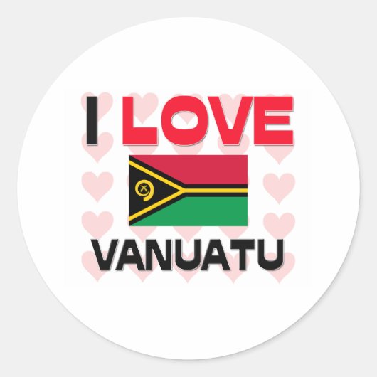 Ik hou van Vanuatu Ronde Sticker (Voorkant)