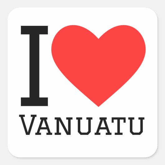 Ik hou van Vanuatu Vierkante Sticker (Voorkant)