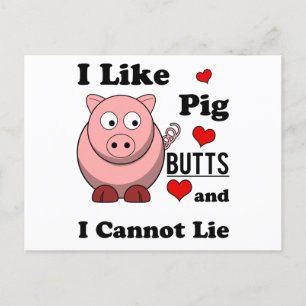 Ik hou van varken Butts Funny Pork Butt Roast Feestdagenkaart