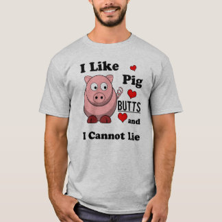 Ik hou van varken Butts Funny Pork Butt Roast T-shirt