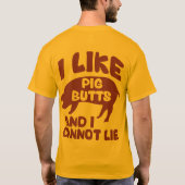Ik hou van varken en ik kan niet liegen t-shirt (Achterkant)