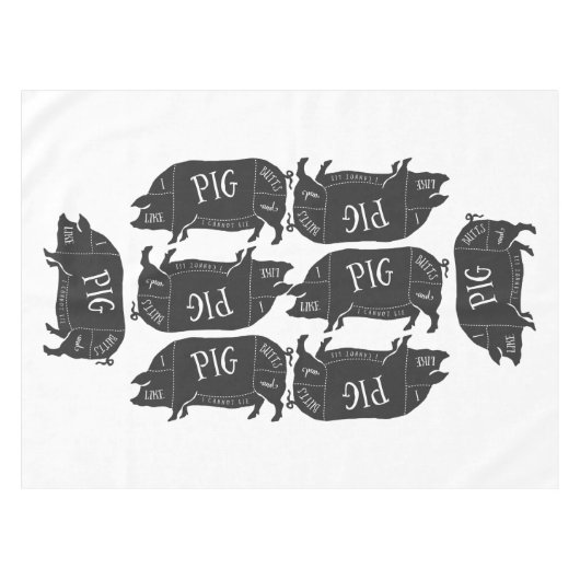 Ik hou van varken en ik kan niet liegen tafelkleed (Voorkant (Horizontaal))