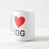 Ik hou van varken koffiemok (Voorkant links)