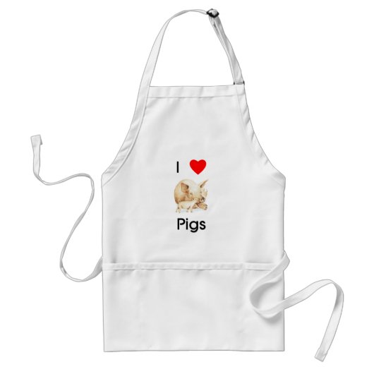 Ik hou van varkens Apron Standaard Schort (Voorkant)