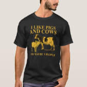 Ik hou van varkens en Koeien en misschien 3 mensen T-shirt (Voorkant)
