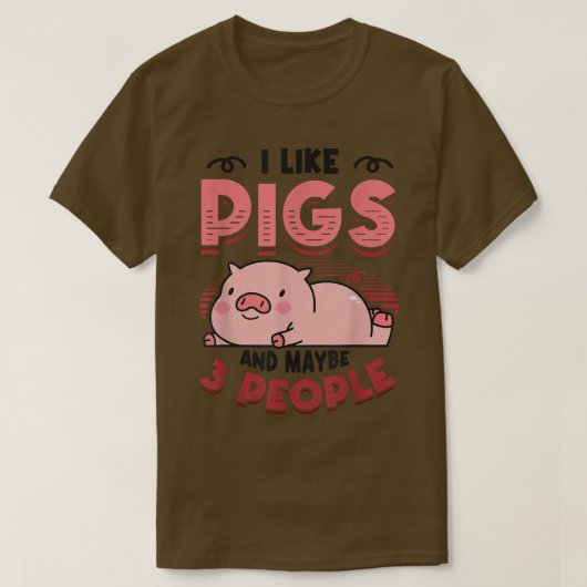 Ik hou van varkens en misschien 3 mensen die Boerd T-shirt (Design voorkant)