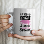 "Ik hou van varkens en misschien 3 mensen" grappig Koffiemok