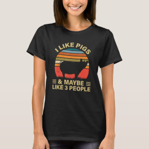 Ik hou van varkens en misschien als drie mensen Bo T-shirt