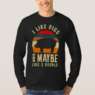 Ik hou van varkens en misschien wel van 3 mensen d t-shirt