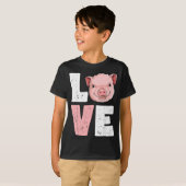 Ik hou van Varkens Funny Pig Lover Farmer Women Bo T-shirt (Voorkant volledig)