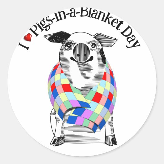 Ik hou van varkens * Nationale Varkensdag Ronde Sticker (Voorkant)