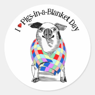 Ik hou van varkens * Nationale Varkensdag Ronde Sticker