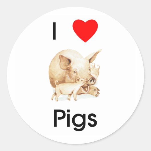 Ik hou van varkens Sticker (Voorkant)