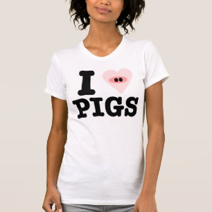ik hou van varkens t-shirt