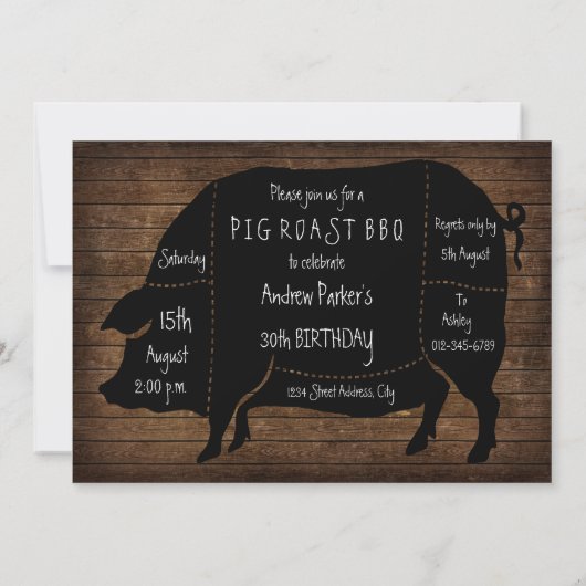 Ik hou van varkensbillen en ik kan niet leven BBQ Kaart (Achterkant)