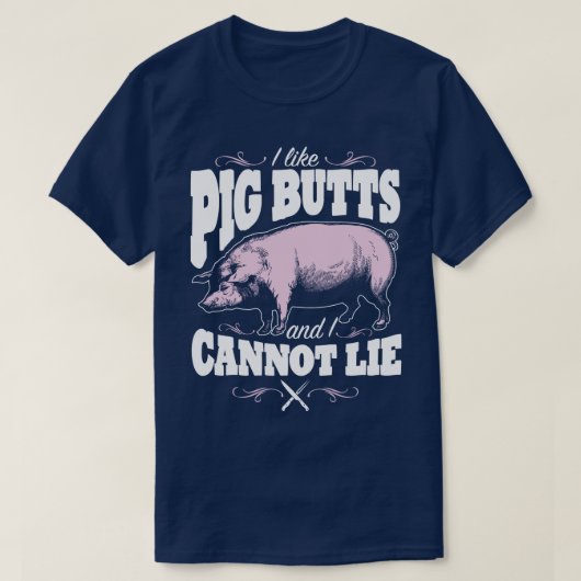Ik hou van VarkensButts BBQ Slogan Humor Funny T-S T-shirt (Design voorkant)