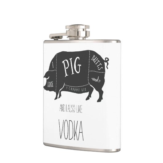 Ik hou van Varkenshutten en wodka Heupfles (Links)