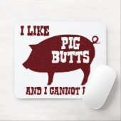 Ik hou van Varkensknoppen en ik kan geen BBQ-bacon Muismat (Met muis)