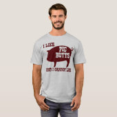 Ik hou van Varkensknoppen en ik kan geen BBQ-bacon T-shirt (Voorkant volledig)