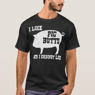 Ik hou van Varkensknoppen en ik kan geen BBQ-bacon T-shirt