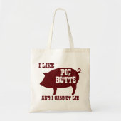 Ik hou van Varkensknoppen en ik kan geen BBQ-bacon Tote Bag (Voorkant)