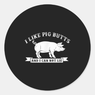 Ik hou van varkenskontjes en ik kan niet liegen gr ronde sticker