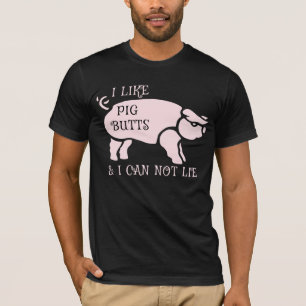 Ik hou van varkenskontjes & ik kan niet liegen-zwa t-shirt