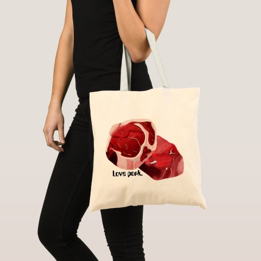 Ik hou van varkensvlees tote bag (Voorkant (product))