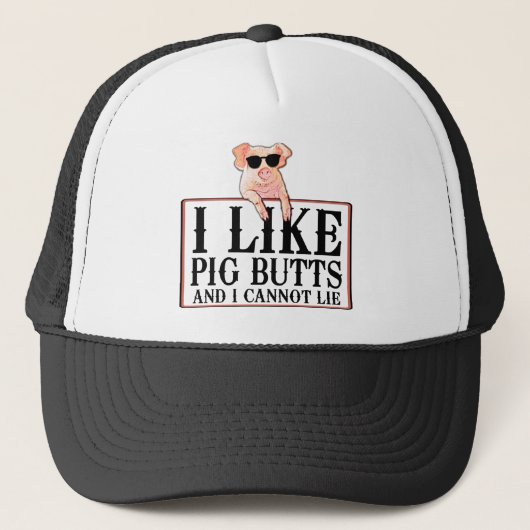 Ik hou van Varkensvlekken Bacon en alles Trucker Pet (Voorkant)