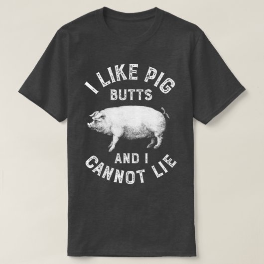 Ik hou van varkensvlekken BBQ Funny Pork Barbecue T-shirt (Design voorkant)