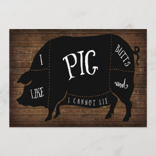 Ik hou van varkensvlekken en ik kan geen BBQ Wood  Kaart