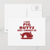 ik hou van varkensvlekken en ik kan niet liegen , briefkaart (Voorkant / Achterkant)