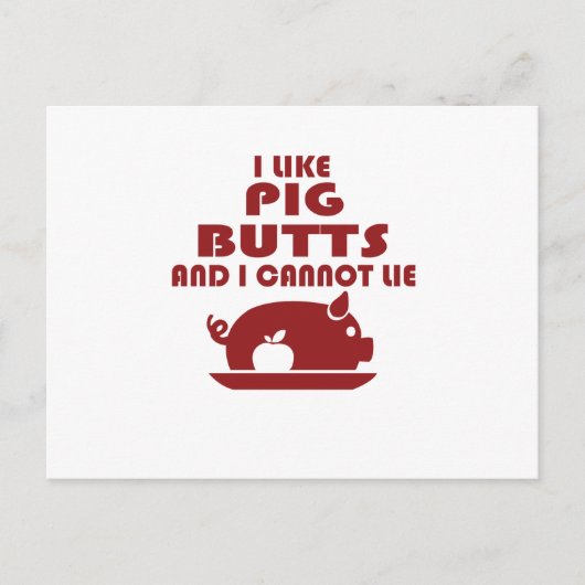 ik hou van varkensvlekken en ik kan niet liegen , briefkaart (Voorkant)