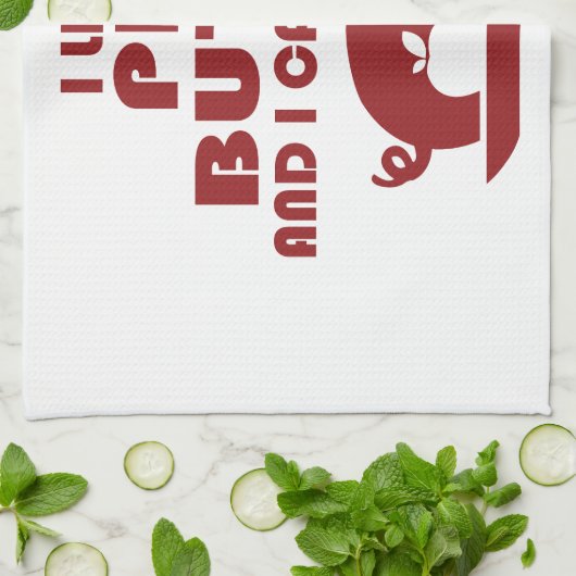 ik hou van varkensvlekken en ik kan niet liegen , theedoek (Gevouwen)