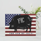 Ik hou van Varkensvlekken en ik kan niet op 4 juli Kaart (Staand voorkant)