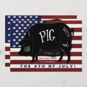 Ik hou van Varkensvlekken en ik kan niet op 4 juli Kaart (Voorkant / Achterkant)