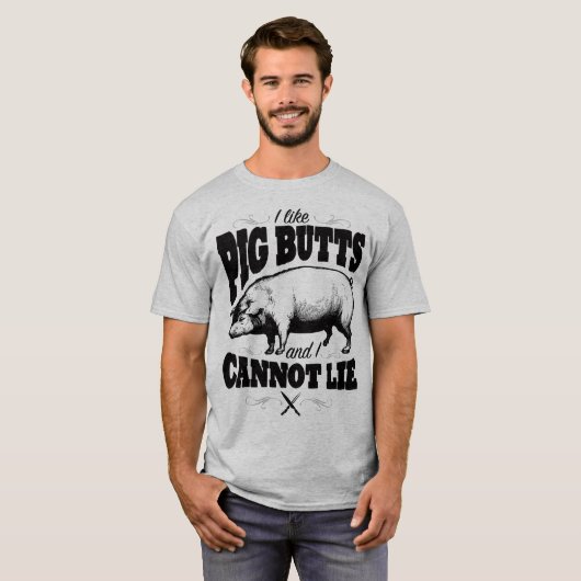 Ik hou van varkensvlekken Funny BBQ Slogan Humor T T-shirt (Voorkant volledig)