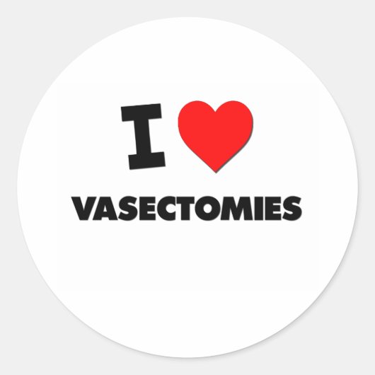 Ik hou van vasectomieën ronde sticker (Voorkant)
