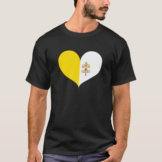 Ik hou van Vaticaanstad vlag T-shirt (Voorkant)